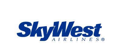SkyWest Airlines logo in blue text