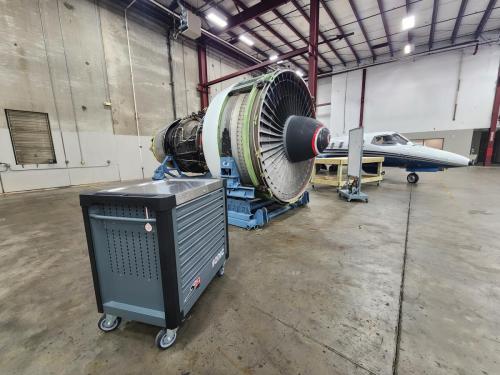 Atlanta Georgia A&P Mechanic Training learjet and 747 engine display