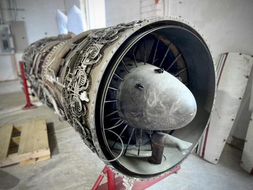 San Marcos A&P Mechanic Training jet engine static display